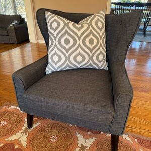 Gray Accent Patterned Pillow Covers set of 2 (20x22)